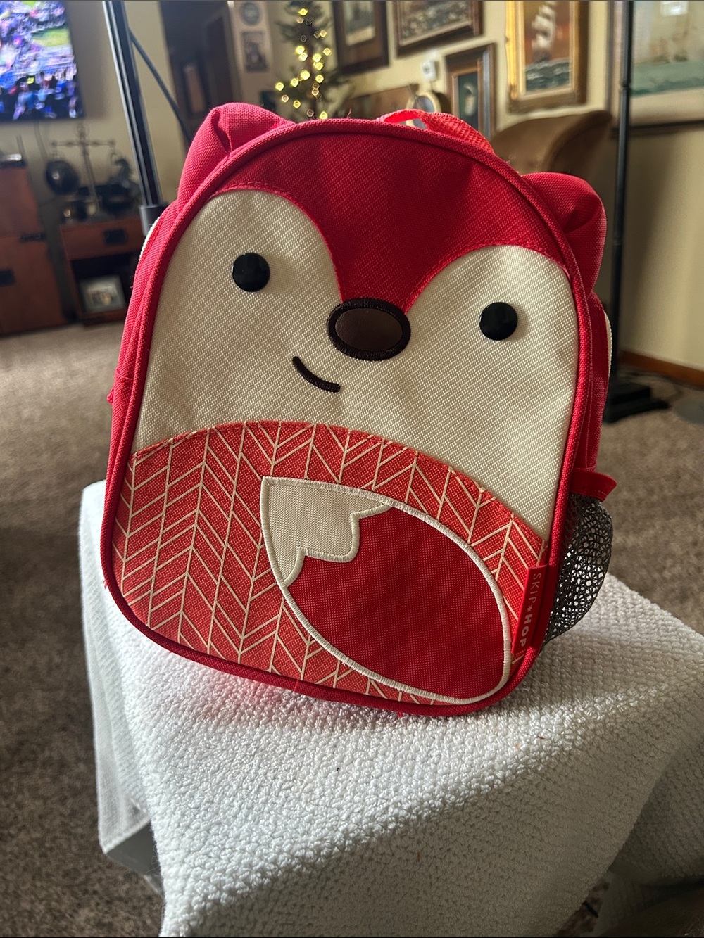 Skip Hop Red and Cream Fox Kids Backpack